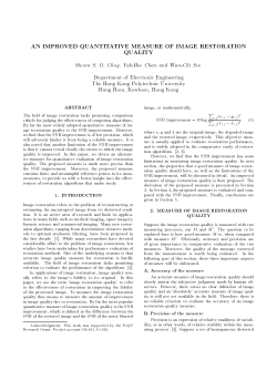 An improved quantitative measure of image restoration - PolyU