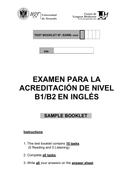 EXAMEN PARA LA ACREDITACI&Oacute;N DE NIVEL B1/B2 EN INGL&Eacute;S