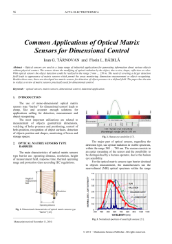 Common Applications of Optical Matrix Sensors for Dimensional
