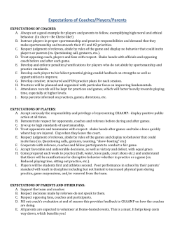 Expectations of Coaches/Players/Parents