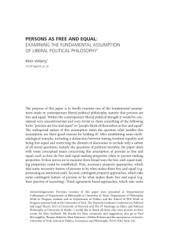 persons as free and equal: examining the fundamental assumption