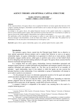 agency theory and optimal capital structure