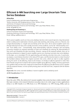 Efficient k-NN Searching over Large Uncertain Time Series Database