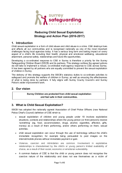 Child Sexual Exploitation Strategy and Action Plan
