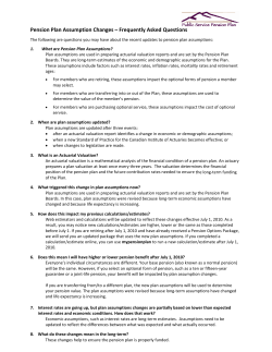 Pension Plan Assumption Changes
