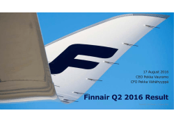 Finnair Q2 2016 Result