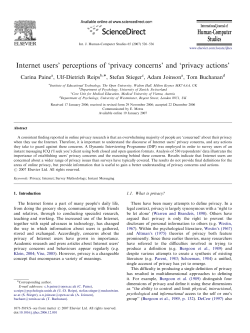 Internet users` perceptions of `privacy concerns` and `privacy actions`