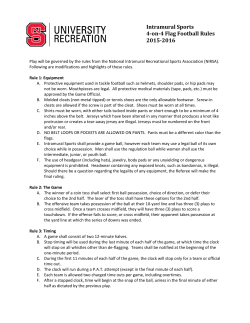 Intramural Sports 4-on-4 Flag Football Rules 2015-2016