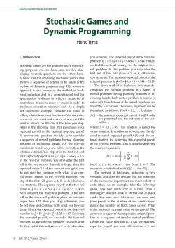 Stochastic Games and Dynamic Programming