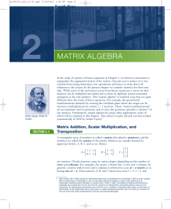 MATRIX ALGEBRA