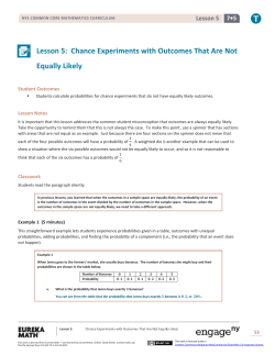 Lesson 5: Chance Experiments with Outcomes That