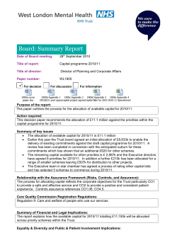 Date of Board meeting: 28th September 2010 Title of report: Capital