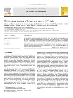 Efficient optical pumping of Zeeman spin levels in Nd3+YVO4