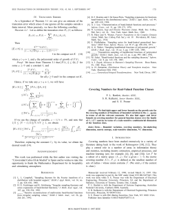 Covering Numbers For Real-valued Function Classes