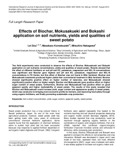 Effects of Biochar, Mokusakueki and Bokashi application on soil