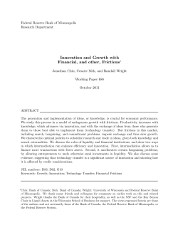 Innovation and Growth with Financial, and other, Frictions