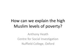 How can we explain t he high Muslim levels of poverty?