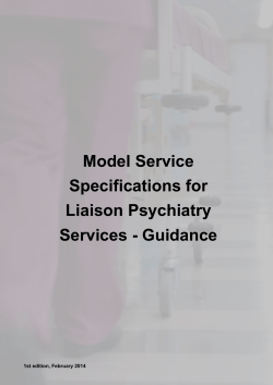 Model Service Specifications for Liaison Psychiatry Services