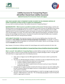 Liability Insurance for Transporting Players (Hired