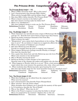 Comprehension Questions The Princess Bride