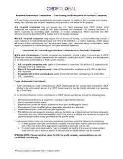 Instructions for Cost-Sharing and In-Kind Contributions for For