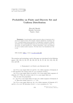 Probability on Finite and Discrete Set and Uniform