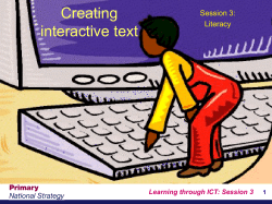 Learning through ICT: Session 3 3