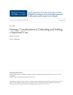 Strategic Considerations in Defending and Settling a Superfund Case
