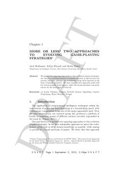 Chapter 1 MORE OR LESS? TWO APPROACHES TO EVOLVING