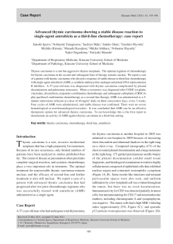 Advanced thymic carcinoma showing a stable disease reaction to