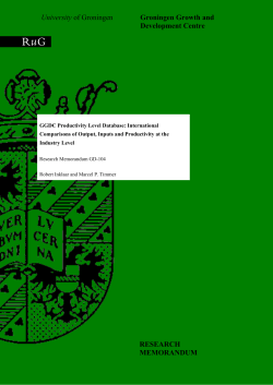 International Comparisons of Output, Inputs and Productivity at the