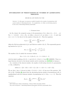 ENUMERATION OF PERMUTATIONS BY NUMBER OF
