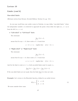 Lecture 10 Limits (cont`d)