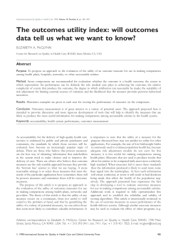 The outcomes utility index: will outcomes data tell