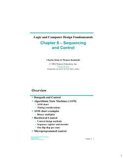 Chapter 8 &ndash; Sequencing and Control