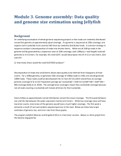 Data quality and genome size estimation using Jellyfish