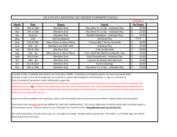 Tournament Schedule