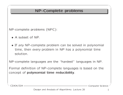 NP-Complete problems NP-Complete problems