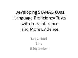 Developing STANAG 6001 Tests - NATO