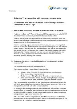 Interview Solar-Log&trade; is compatible with