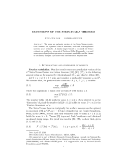 EXTENSIONS OF THE STEIN-TOMAS THEOREM 1. Introduction