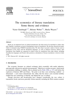 The economics of literary translation: Some theory