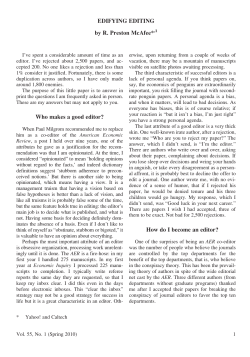 EDIFYING EDITING by R. Preston McAfee*,1 Who makes a good