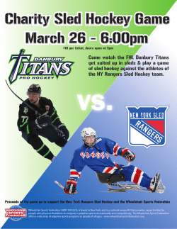 Charity Sled Hockey Game March 26