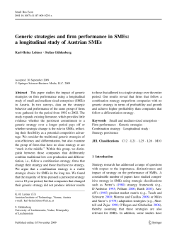 Generic strategies and firm performance in SMEs