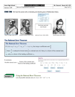 Finding a Polynomial Function with Given Zeros