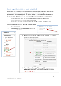 How to Import Content into an Empty Insight Shell