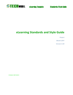 eLearning Standards and Style Guide Template