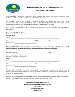 Third Party Program - Princeton Public Utilities