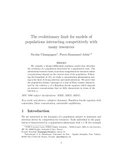 N. Champagnat, P.E. Jabin, The evolutionary limit for models of